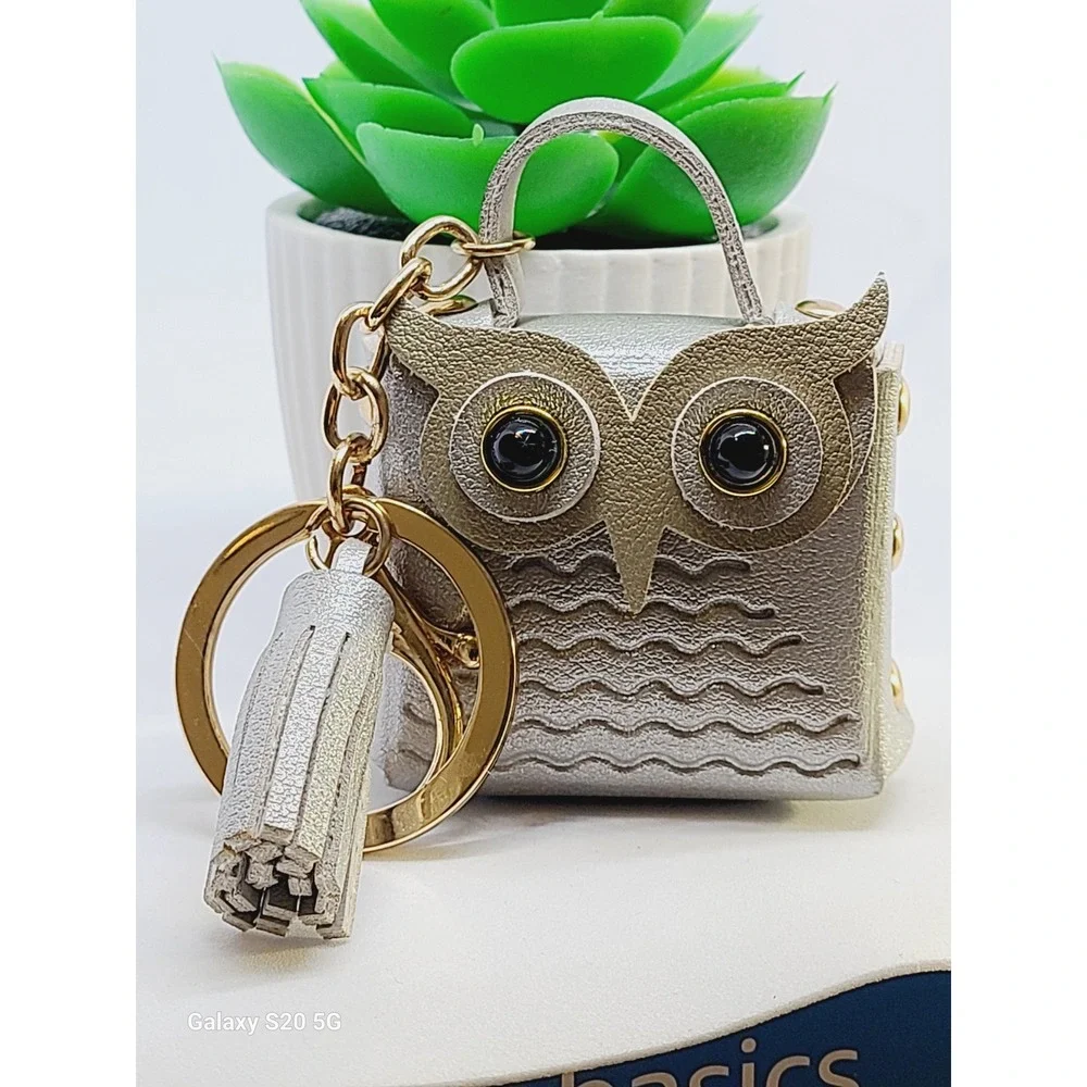 Cute Owl Coin Purse Keychain Tassel Mini Bag Charm Silver NEW‎ Women's Home